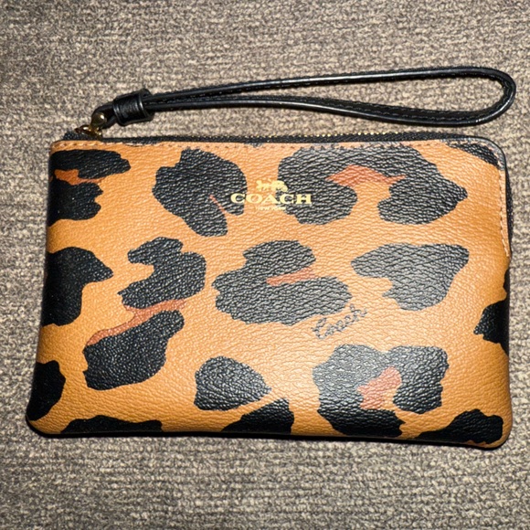 Coach Accessories - Coach Leopard Print Wristlet Wallet | Zip Around | Card Holder